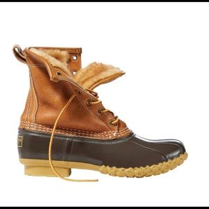 Women’s L.L Bean Tumbled-Leather Lined duck boots